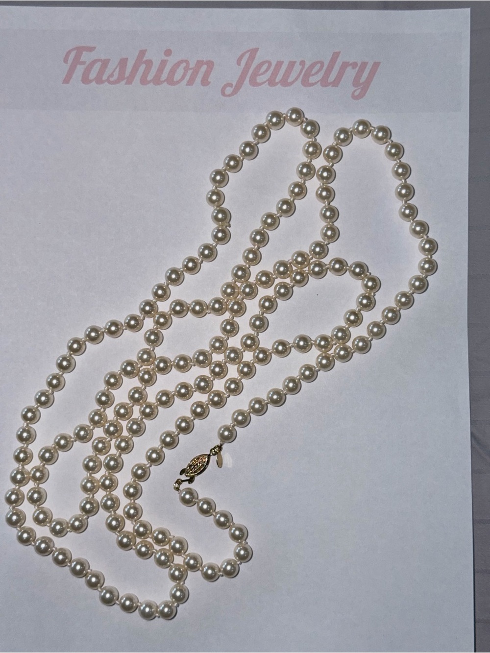 60” Pearl Strand Necklace with Gold Clasp The Roman Company